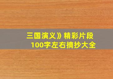 三国演义》精彩片段100字左右摘抄大全