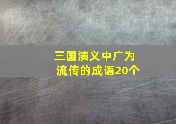 三国演义中广为流传的成语20个