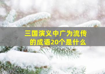 三国演义中广为流传的成语20个是什么