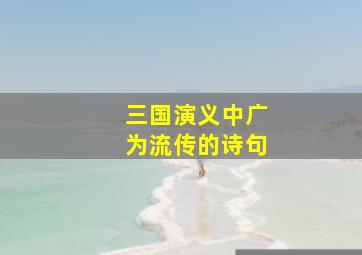 三国演义中广为流传的诗句