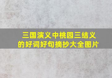 三国演义中桃园三结义的好词好句摘抄大全图片