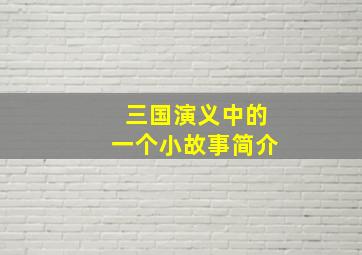 三国演义中的一个小故事简介