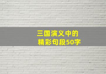 三国演义中的精彩句段50字