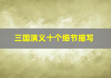 三国演义十个细节描写