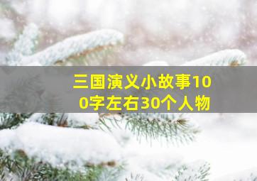 三国演义小故事100字左右30个人物