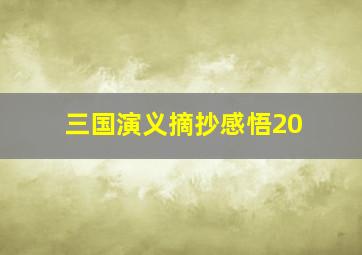 三国演义摘抄感悟20