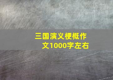 三国演义梗概作文1000字左右