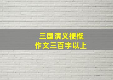 三国演义梗概作文三百字以上