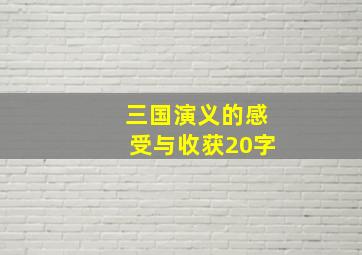 三国演义的感受与收获20字