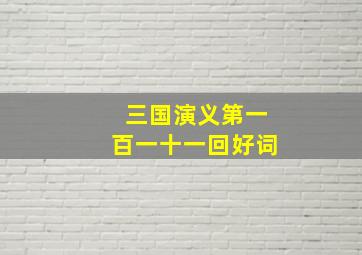 三国演义第一百一十一回好词