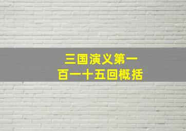 三国演义第一百一十五回概括