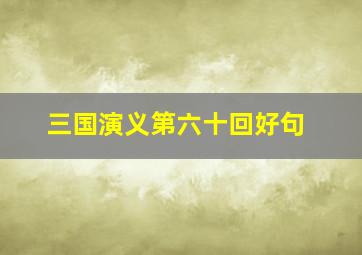 三国演义第六十回好句