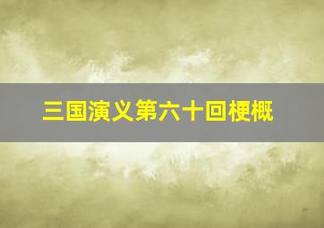 三国演义第六十回梗概