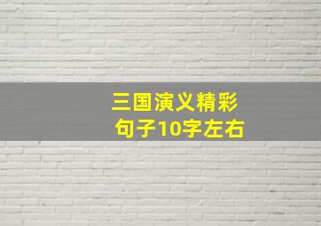 三国演义精彩句子10字左右