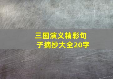 三国演义精彩句子摘抄大全20字