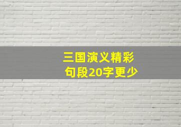 三国演义精彩句段20字更少