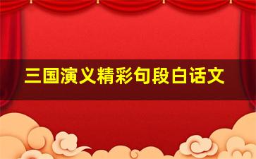 三国演义精彩句段白话文