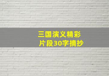 三国演义精彩片段30字摘抄