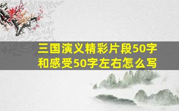 三国演义精彩片段50字和感受50字左右怎么写