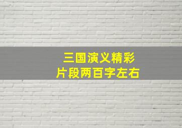 三国演义精彩片段两百字左右