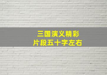 三国演义精彩片段五十字左右