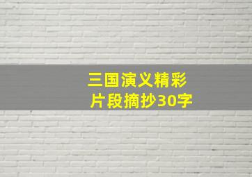 三国演义精彩片段摘抄30字