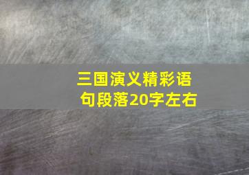 三国演义精彩语句段落20字左右