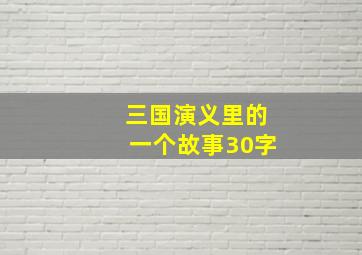 三国演义里的一个故事30字