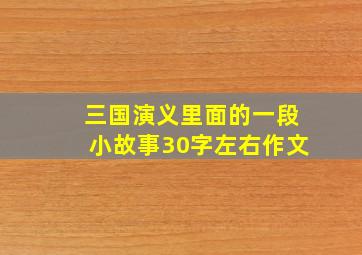 三国演义里面的一段小故事30字左右作文