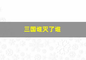 三国谁灭了谁