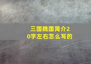 三国魏国简介20字左右怎么写的