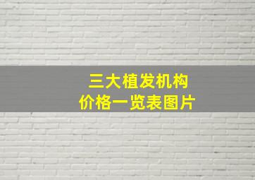 三大植发机构价格一览表图片