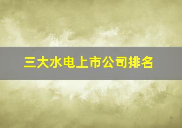 三大水电上市公司排名