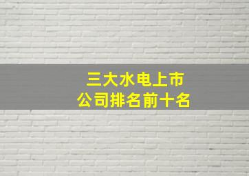 三大水电上市公司排名前十名