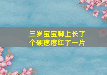 三岁宝宝脚上长了个硬疙瘩红了一片