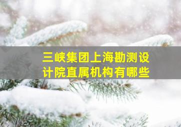 三峡集团上海勘测设计院直属机构有哪些