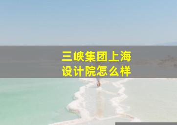 三峡集团上海设计院怎么样