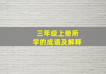 三年级上册所学的成语及解释