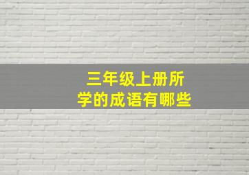 三年级上册所学的成语有哪些