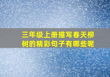 三年级上册描写春天柳树的精彩句子有哪些呢