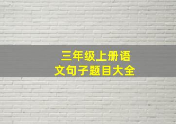 三年级上册语文句子题目大全