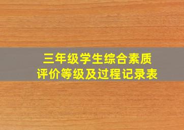 三年级学生综合素质评价等级及过程记录表