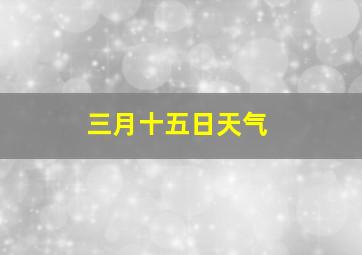 三月十五日天气