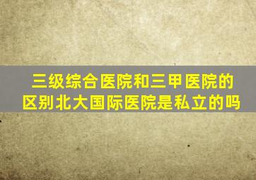 三级综合医院和三甲医院的区别北大国际医院是私立的吗