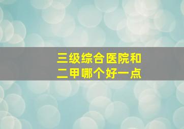 三级综合医院和二甲哪个好一点