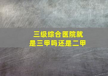 三级综合医院就是三甲吗还是二甲