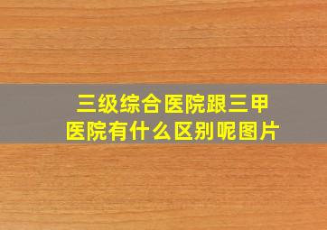 三级综合医院跟三甲医院有什么区别呢图片