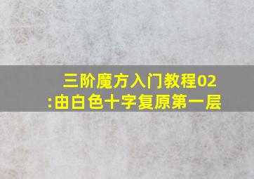 三阶魔方入门教程02:由白色十字复原第一层