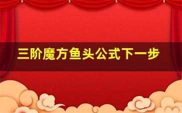 三阶魔方鱼头公式下一步