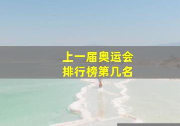 上一届奥运会排行榜第几名